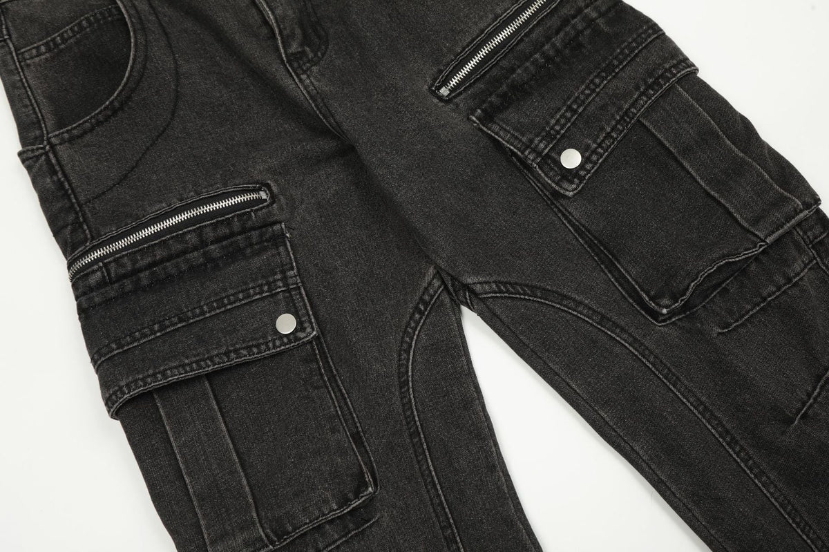 New Multi-Pocket Work Jeans Couple Pants