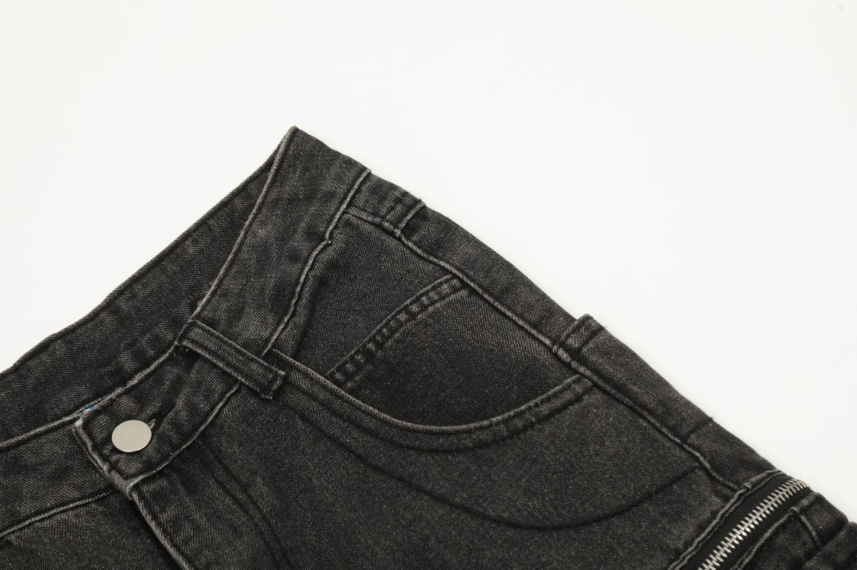 New Multi-Pocket Work Jeans Couple Pants