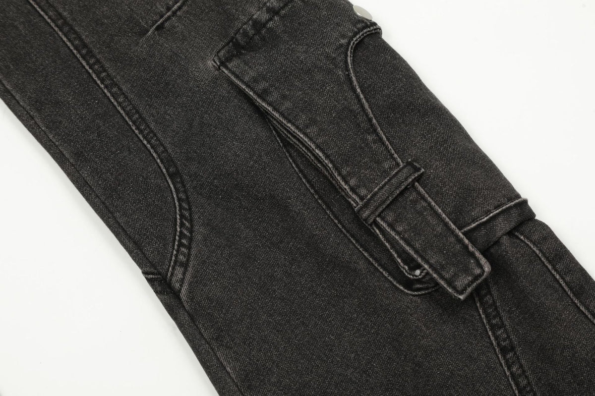 New Multi-Pocket Work Jeans Couple Pants
