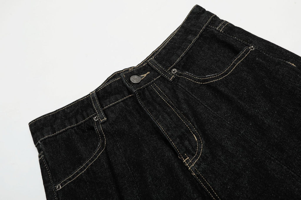 New vintage pleated washed jeans