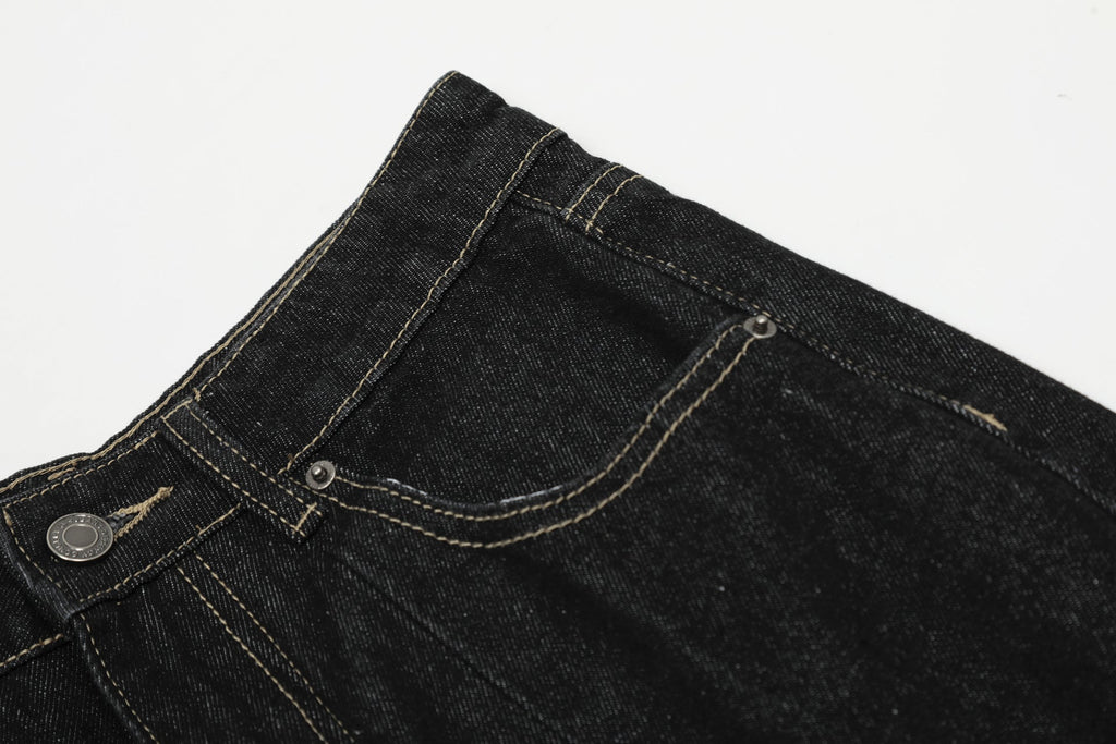 New vintage pleated washed jeans