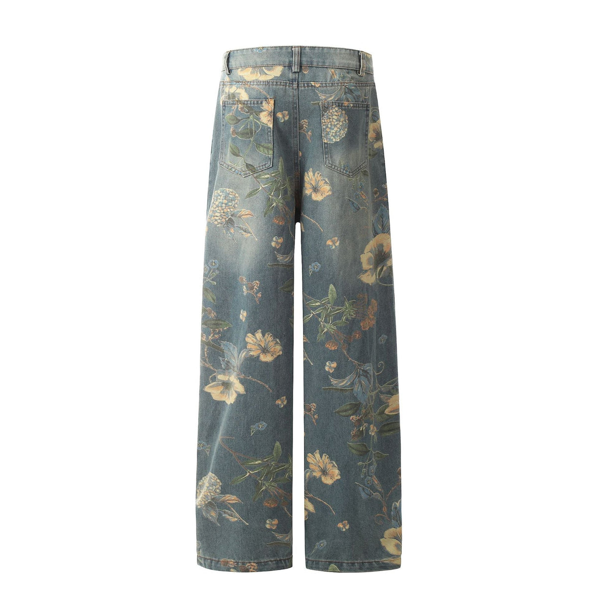 New Vintage Floral Print Flared Pants