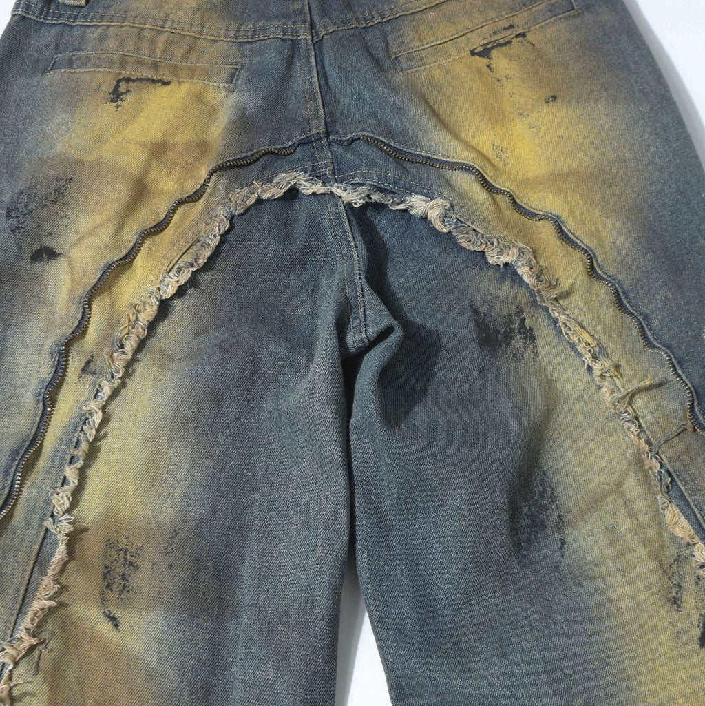 Ripped vintage fashion jeans