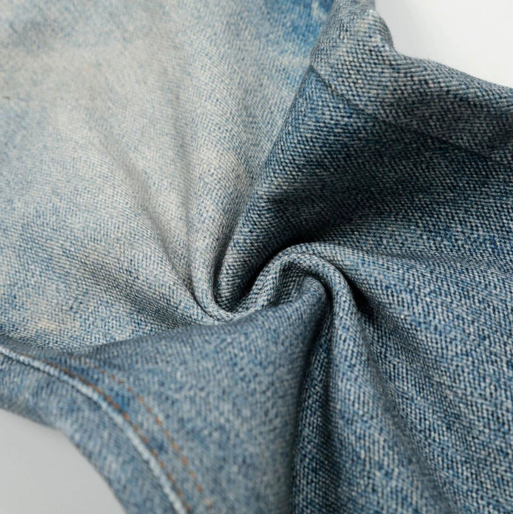 Fashion workwear jeans high street embroidery loose wide pants