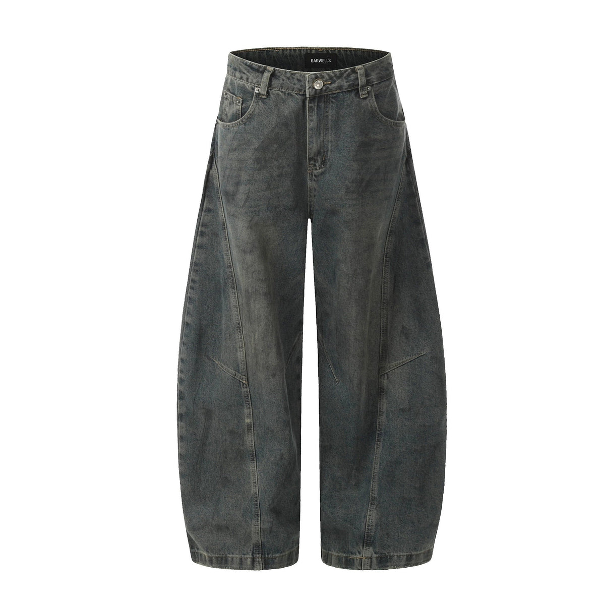 Fashion workwear jeans high street embroidery loose wide pants