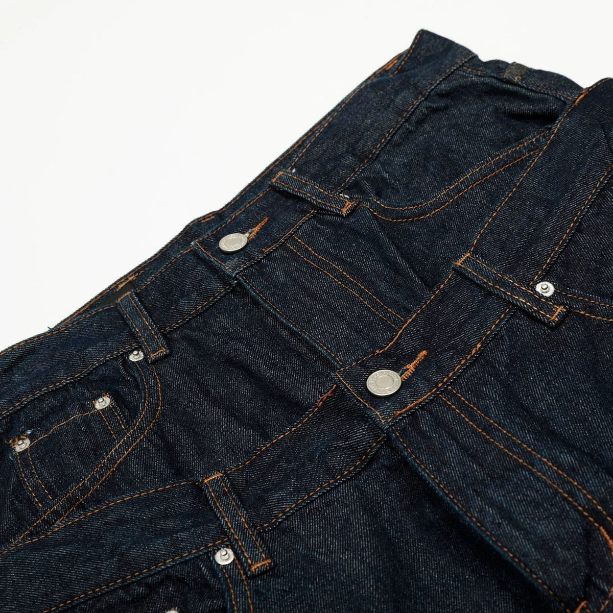 Fashion workwear jeans high street embroidery loose wide pants
