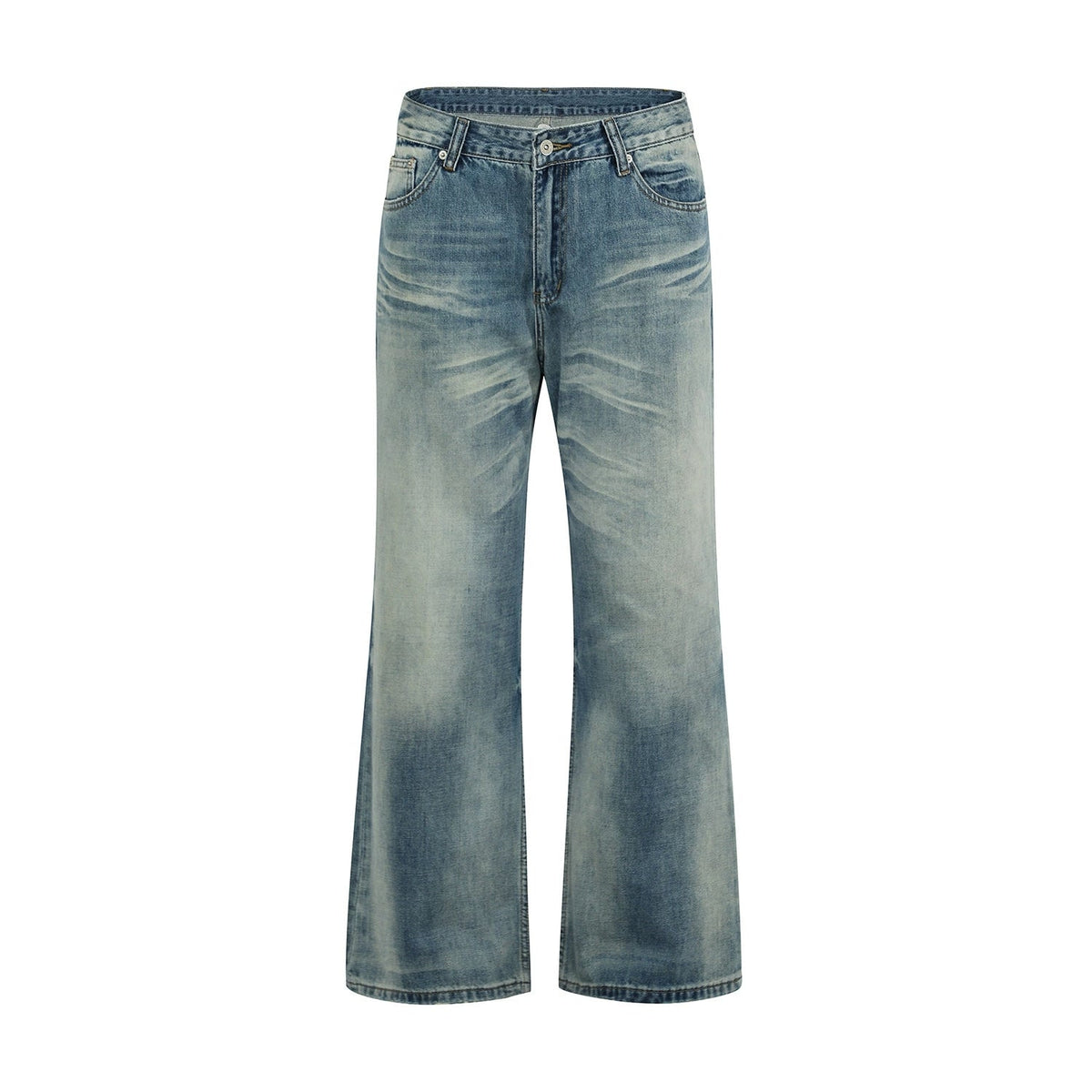 Fashion workwear jeans high street embroidery loose wide pants
