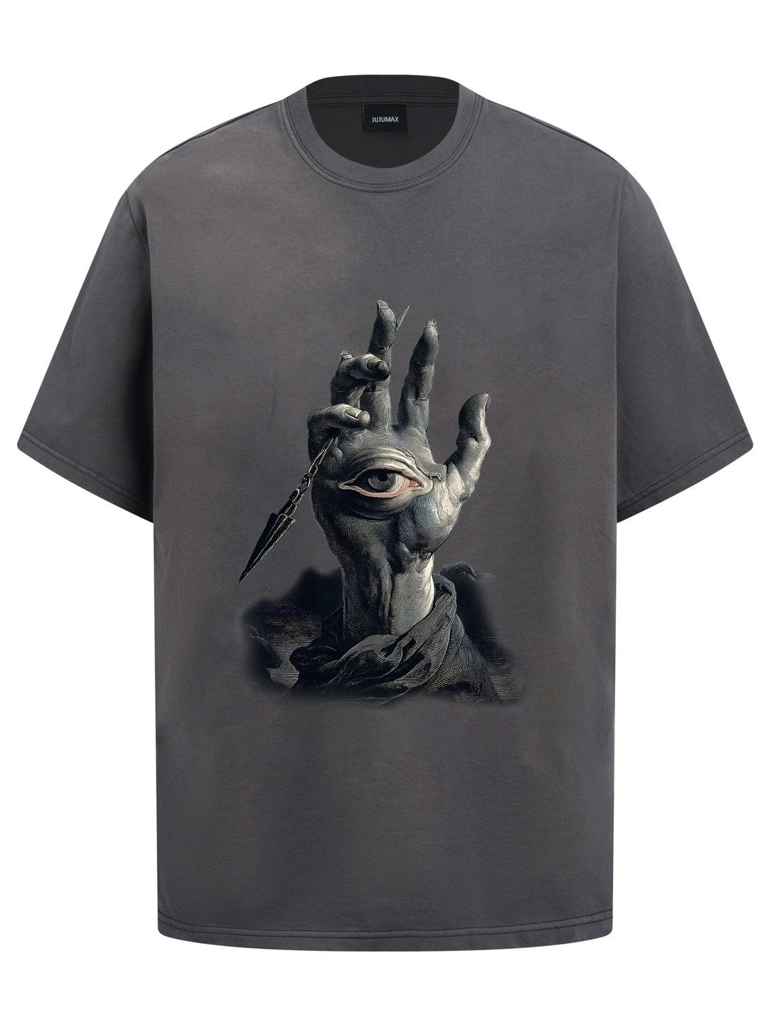 Fashion printed solid color T-shirt