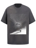 Fashion printed solid color T-shirt