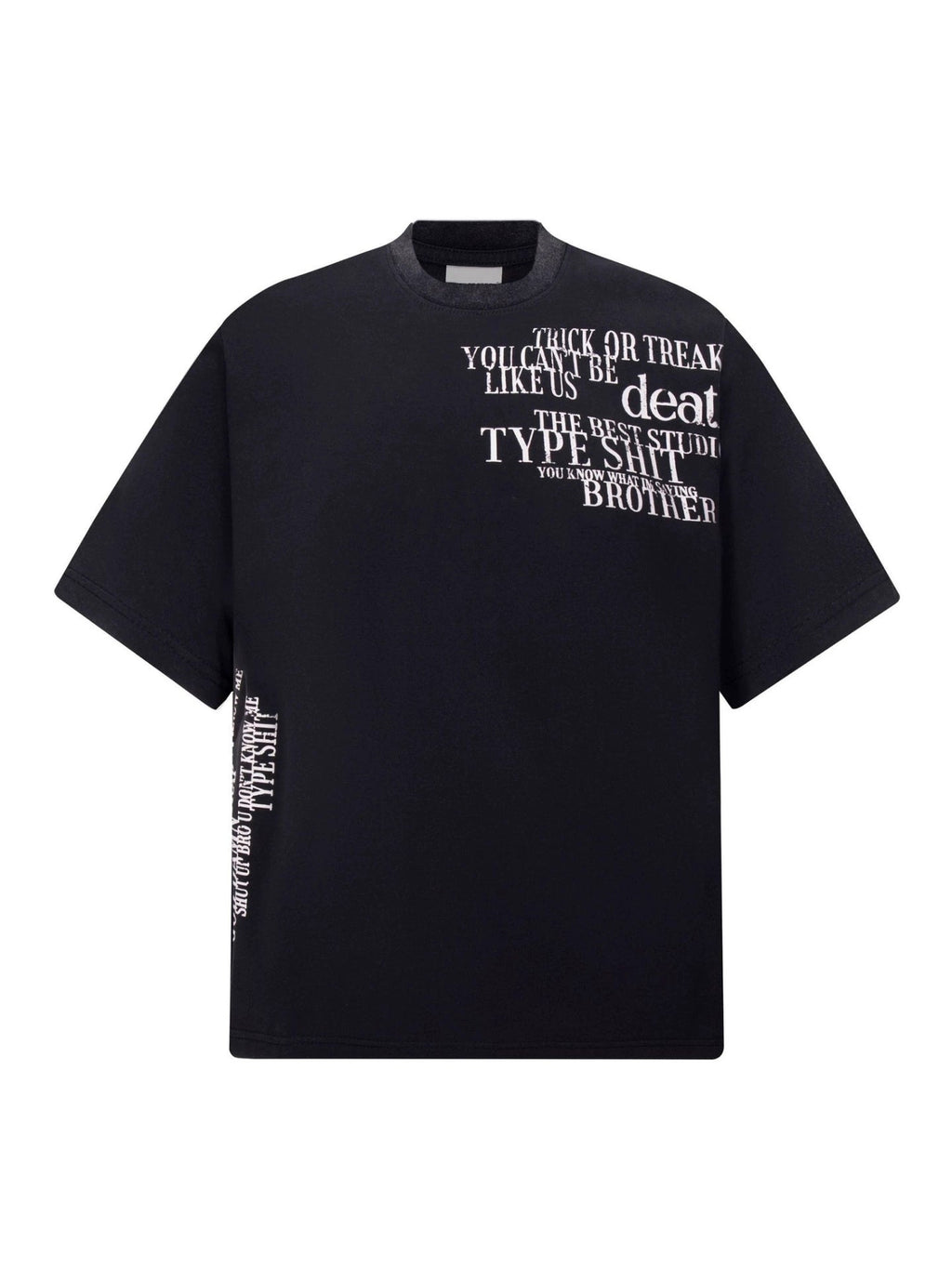 Fashion printed solid color T-shirt