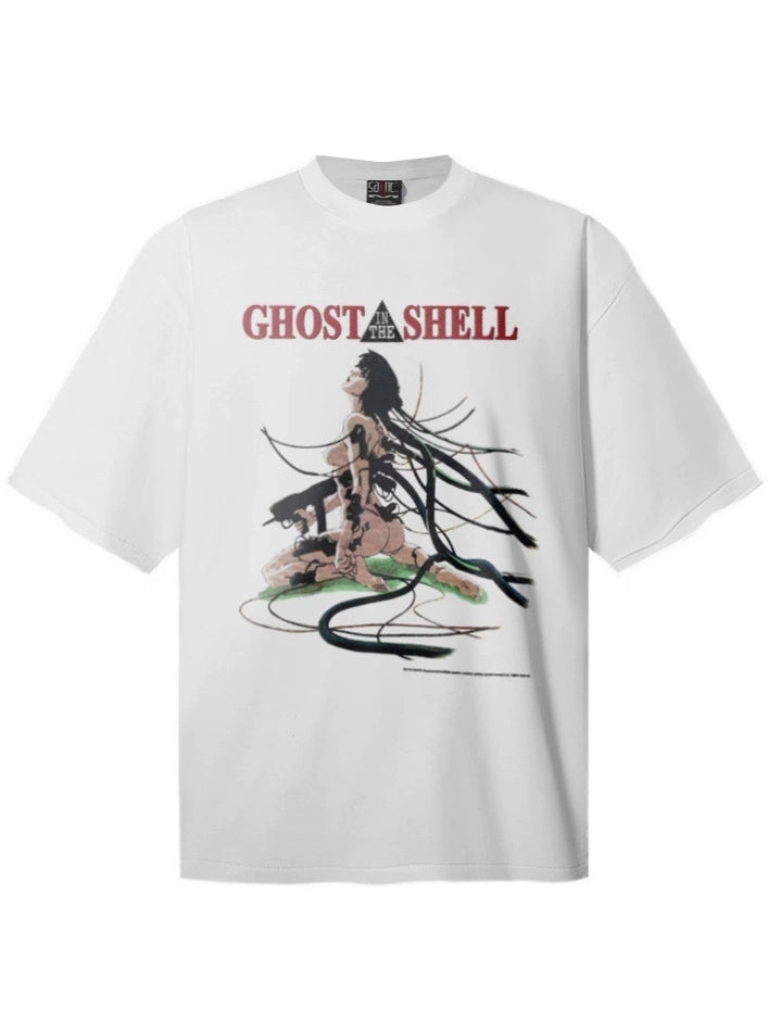 Fashion printed solid color T-shirt